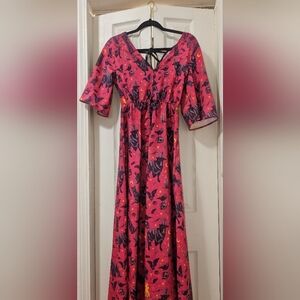 Fun Witchy Dress!  Button-up Dress With A Front Slit.